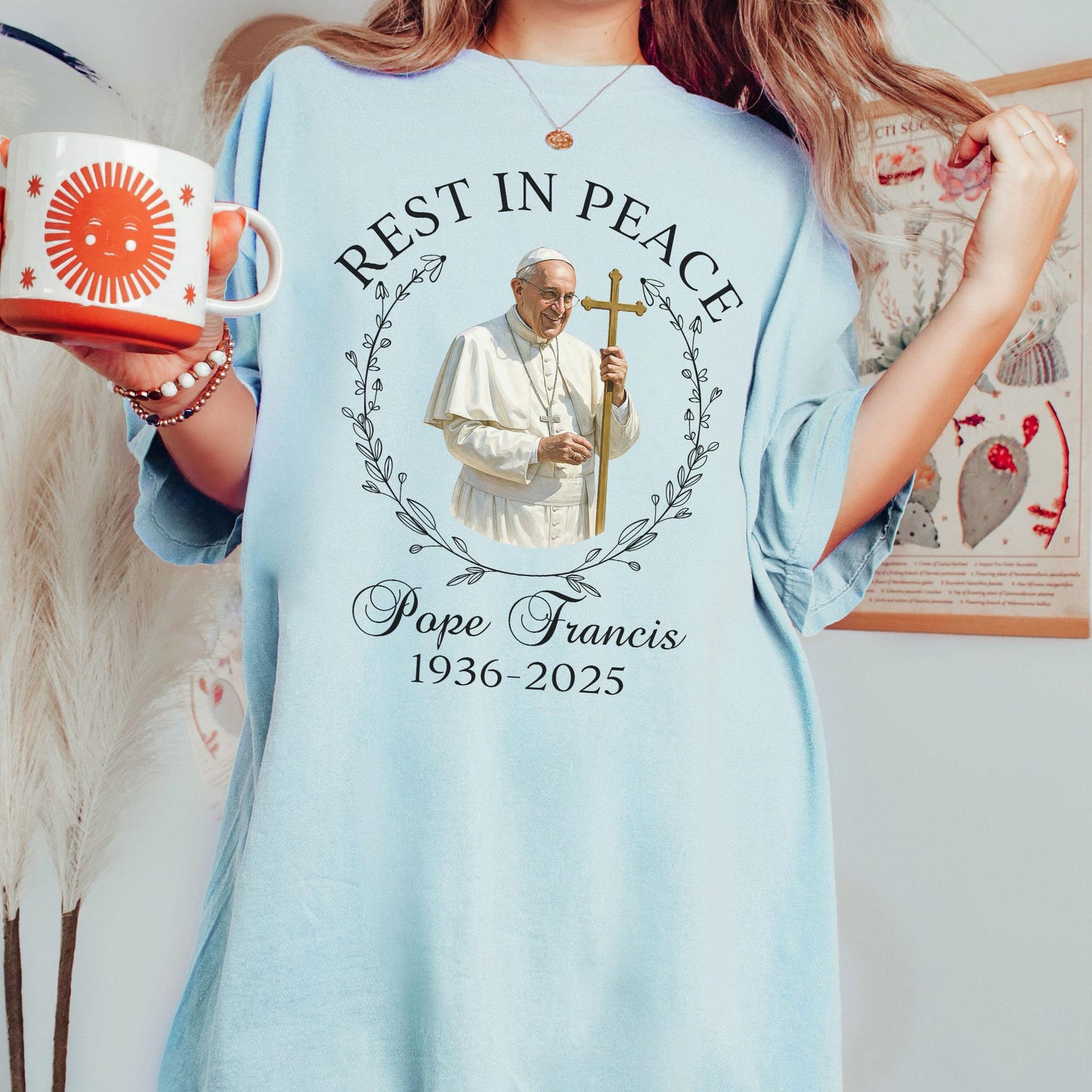 RIP Pope Francis shirt - 1936-2025, Rest In Peace Pope Tribute shirt, Black and White Pope Graphic, Catholic apparel, Pope Memorial shirt