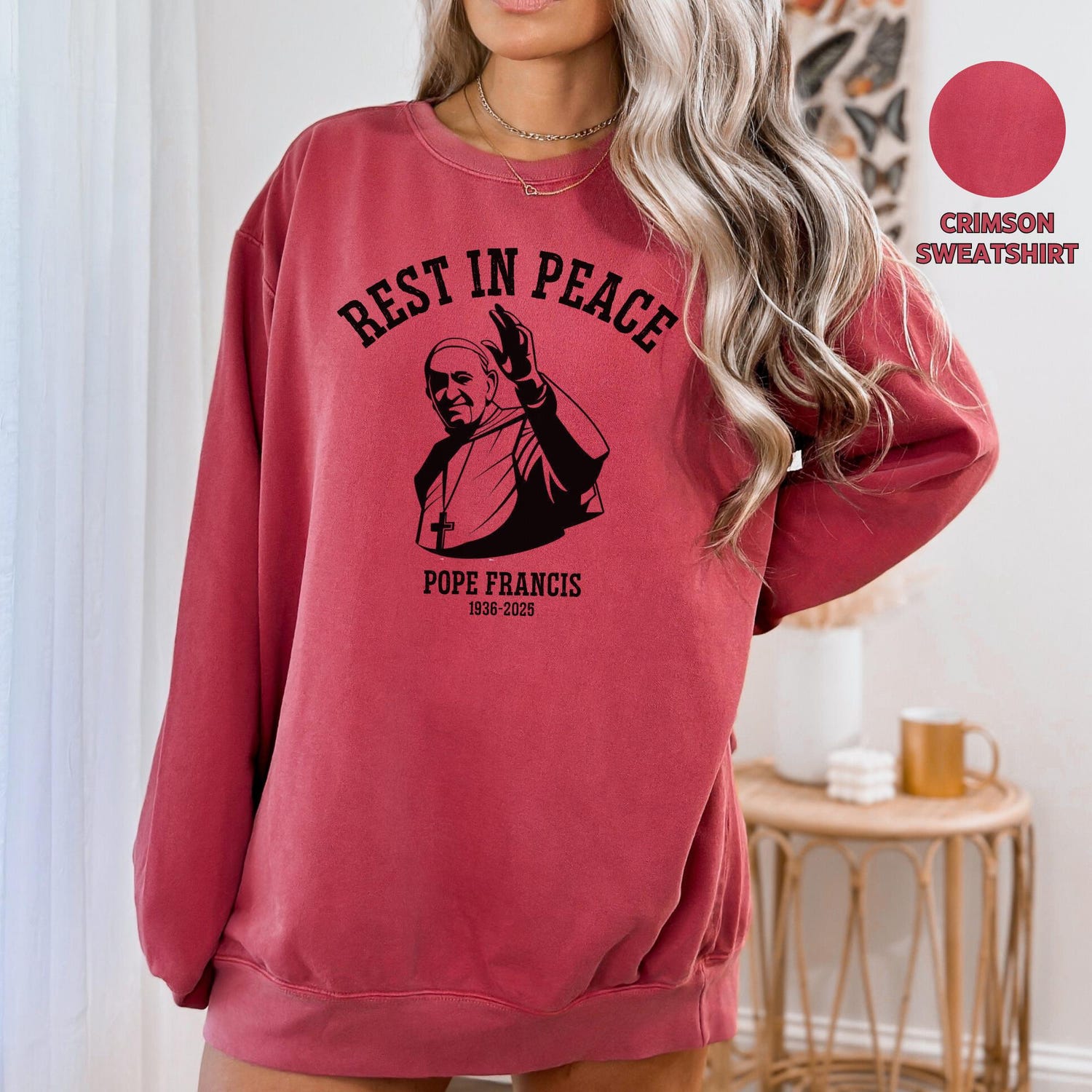 Rest In Peace Pope Francis Comfort Colors� Shirt, In Loving Memory Tee, RIP Pope Tee, Catholic Commemorative Top, Rest In Peace Pope Francis