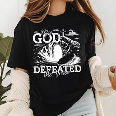 Rolling Stones T-Shirt, Trendy Easter Clothing, My God Defeated the Grave, Jesus Christ Shirt, Gift For Christian, Faith-Based Graphic Tee