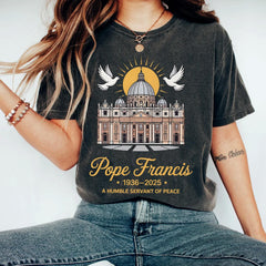 Pope Francis 1936�2025 Memorial Catholic Tribute Men Women Premium T-Shirt ,RIP Pope Francis Shirt, Faith Shirt