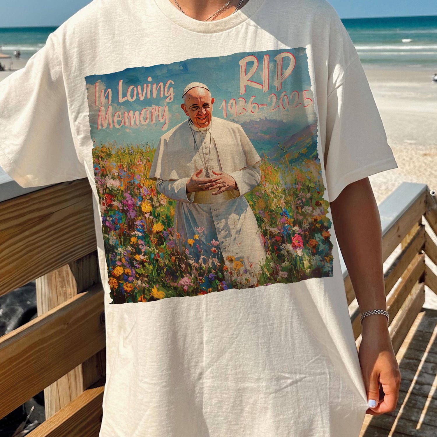 RIP Pope Francis shirt- 1936 2025 - God Bless Pope Francis shirt, In Loving Memory shirt Watercolor shirt