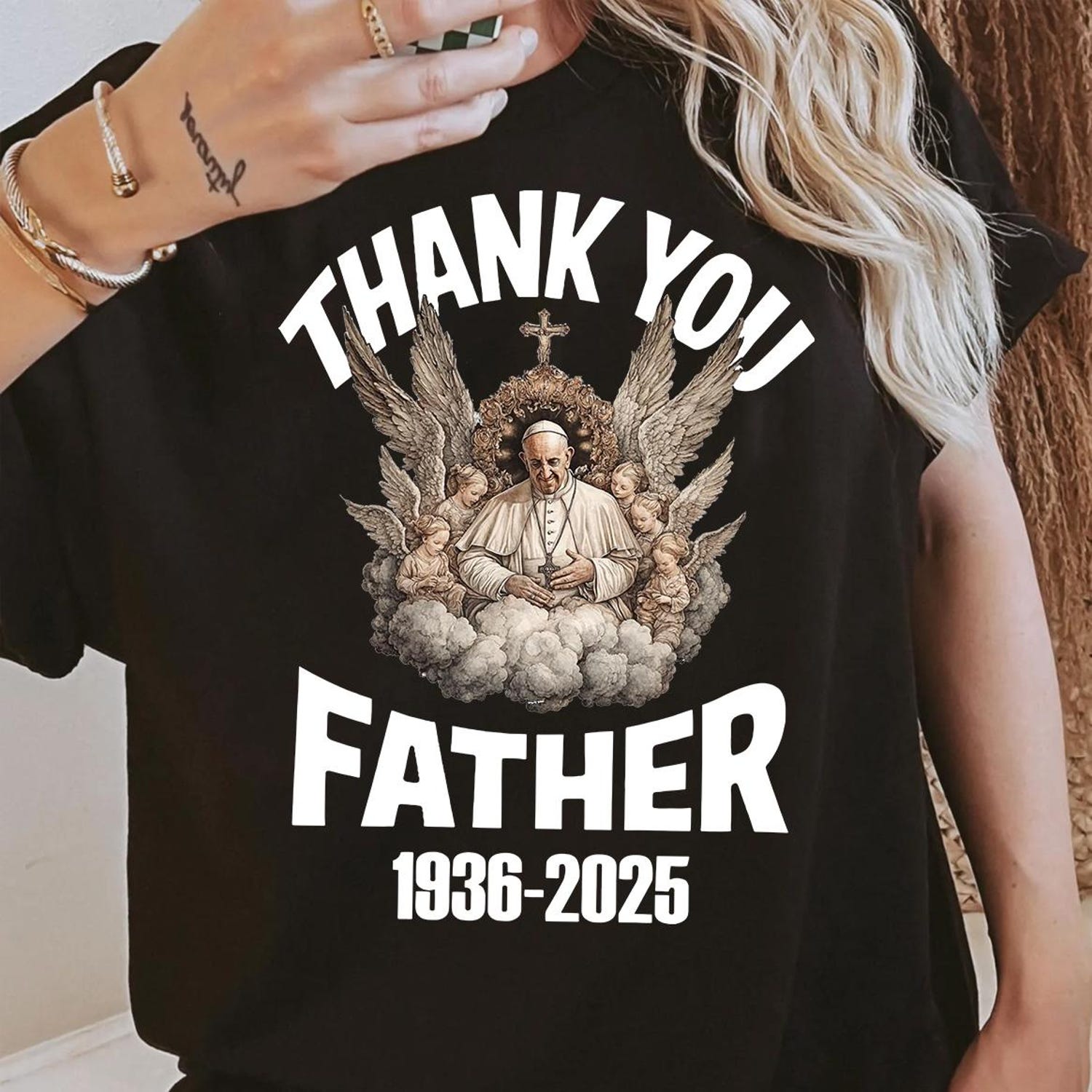 Thank You Father Pope Francis shirt, Memorial Tribute Tee 1936-2025, Catholic Christian Gift, Vatican Angel, RIP Pope Francis shirt