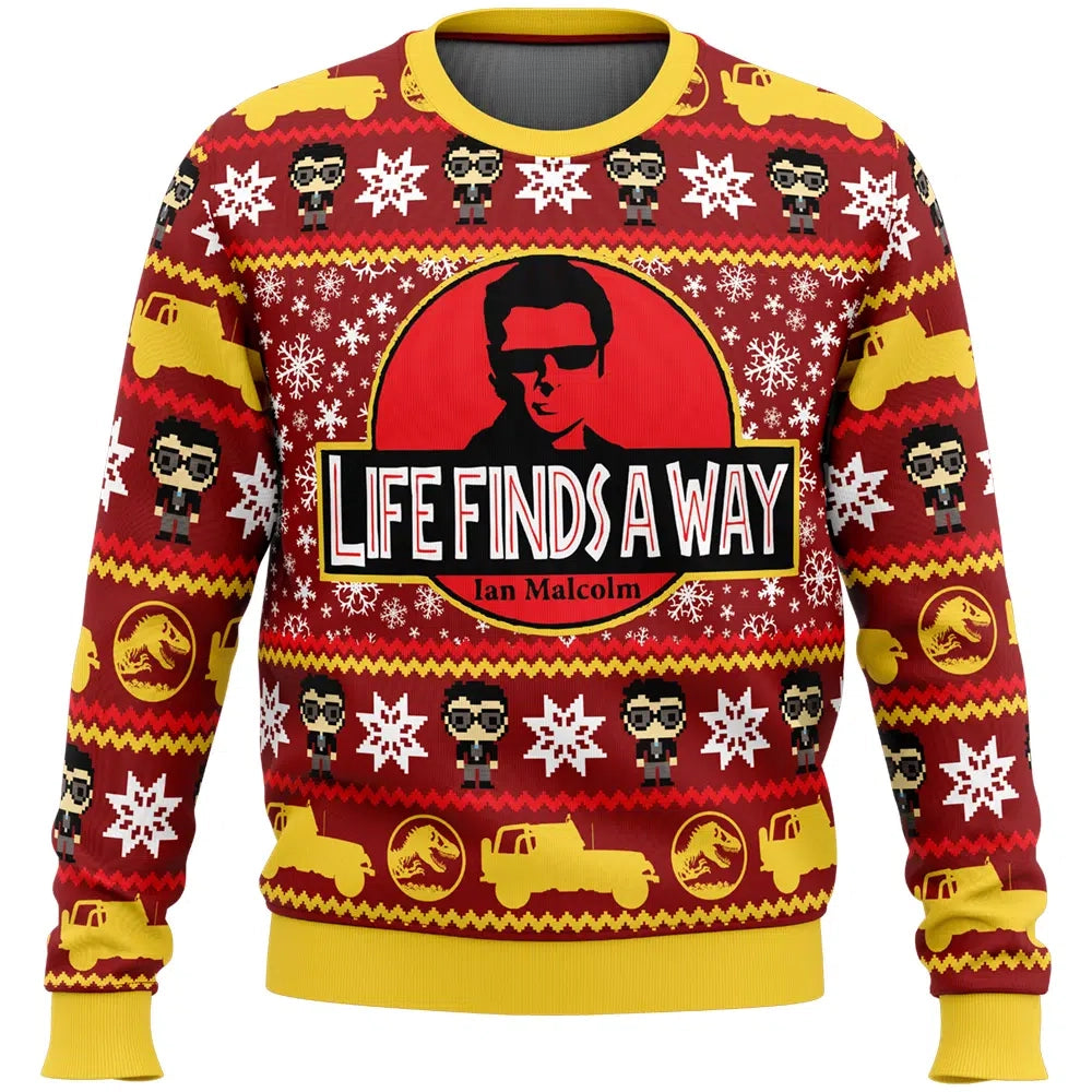 Life Finds A Way Jurassic Park Ugly Christmas Sweater