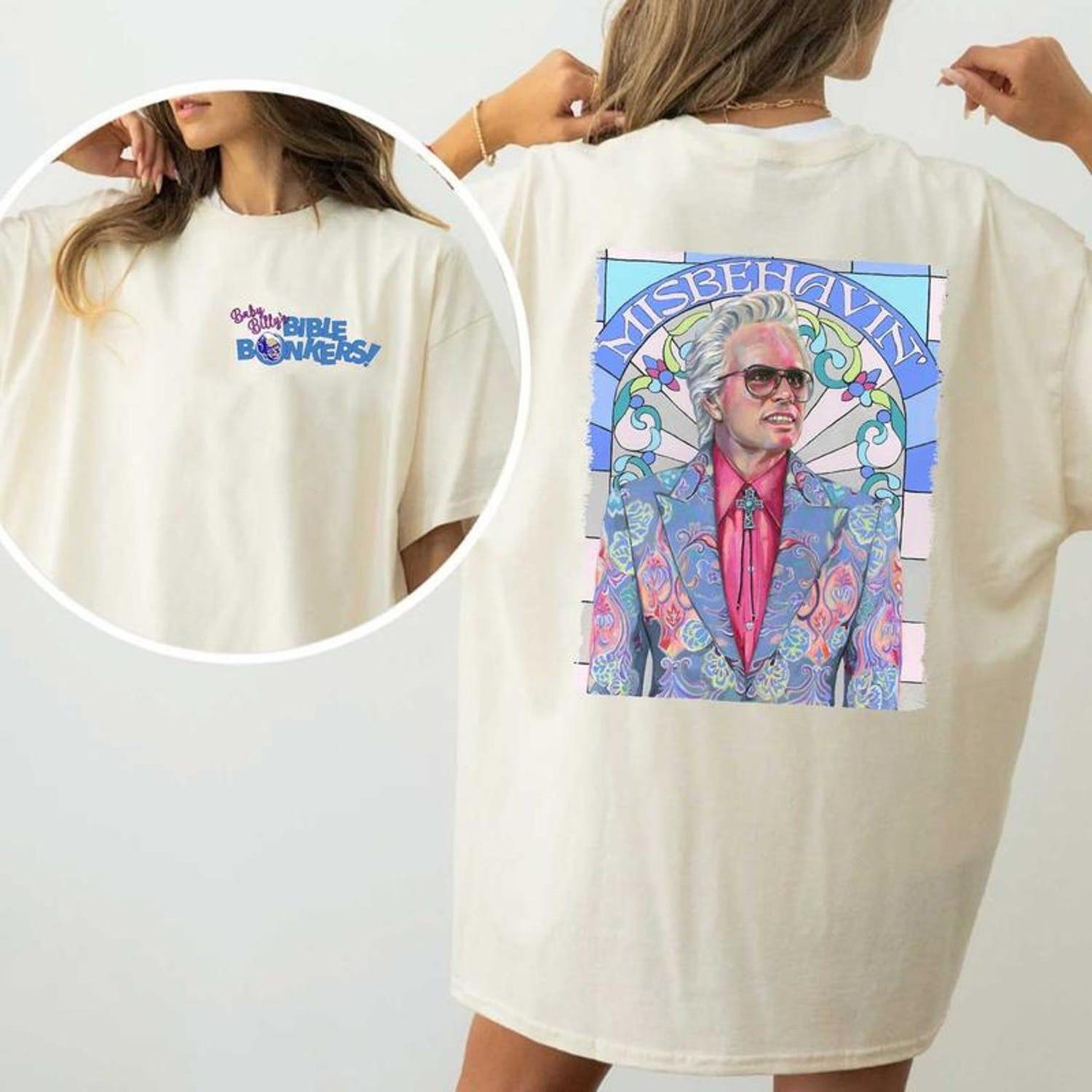 2 sided Uncle Baby Billy Shirt, Go Outside Nerd, Baby Billy Tour 1989, The Righteous Gemstones Movie, Misbehavin Tour Sweatshirt Baby Billy Fan Club