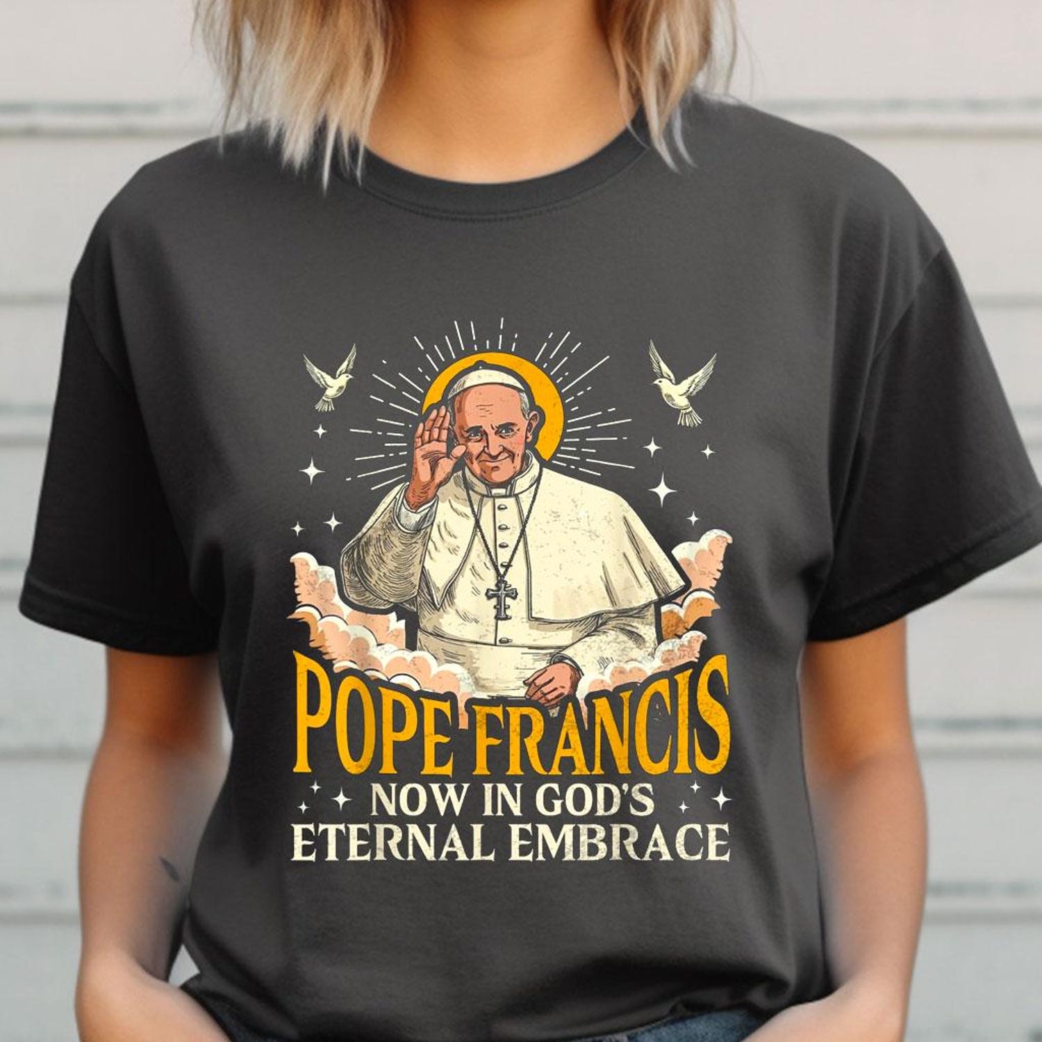 Pope Francis Now In God's Shirt, Pope Francis Tee, Pray for Pope Francis Shirt, Vatican Catholic Tee, Christian Quote Tee
