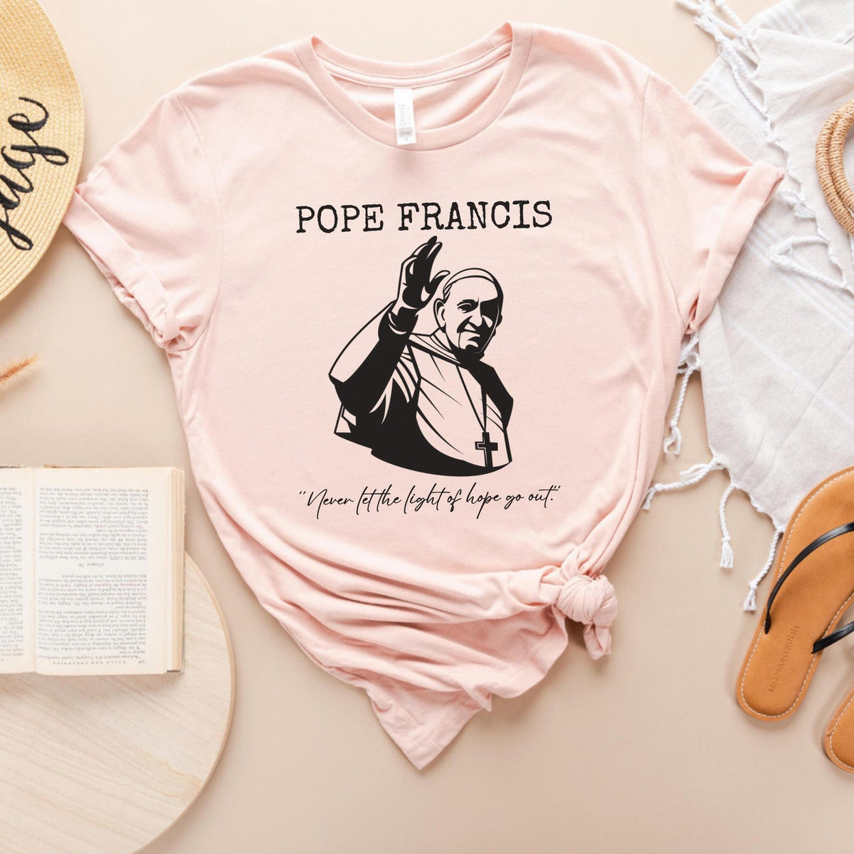 Pope Francis T-shirt, Religious Gift, Christian Quote Tee, Faithful Catholic Apparel Pray For Pope Francis Vatican Pope Francis Catholic Tee