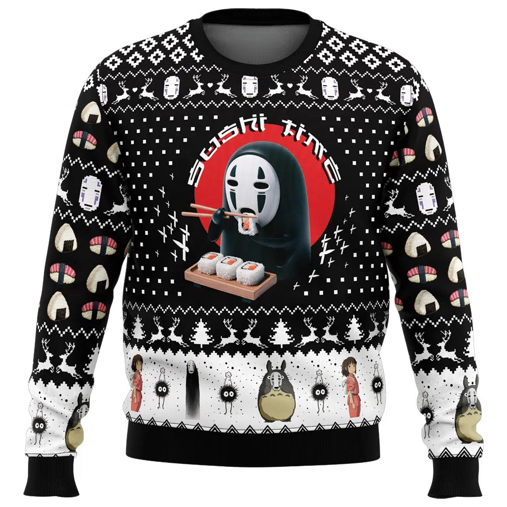 Sushi Time No Face Spirited Away Ugly Christmas Sweater