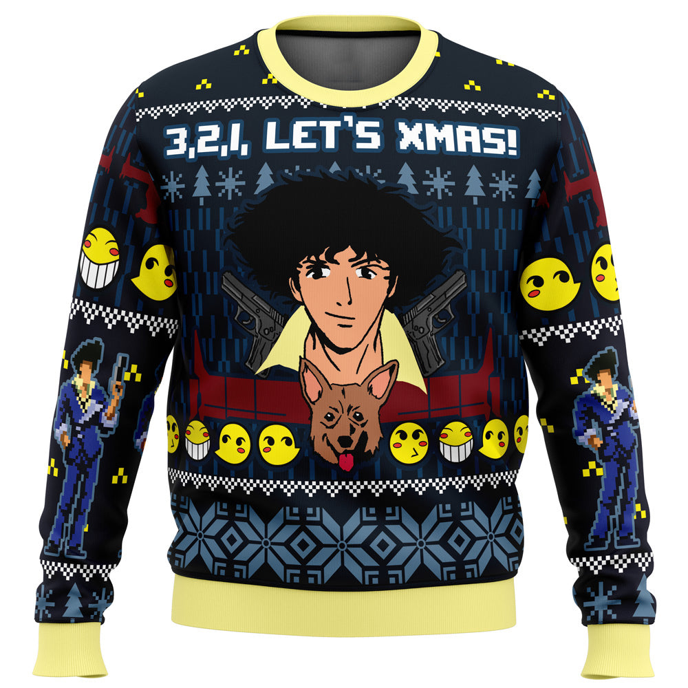 3, 2, 1, Let's Xmas! Cowboy Bebop Ugly Christmas Sweater