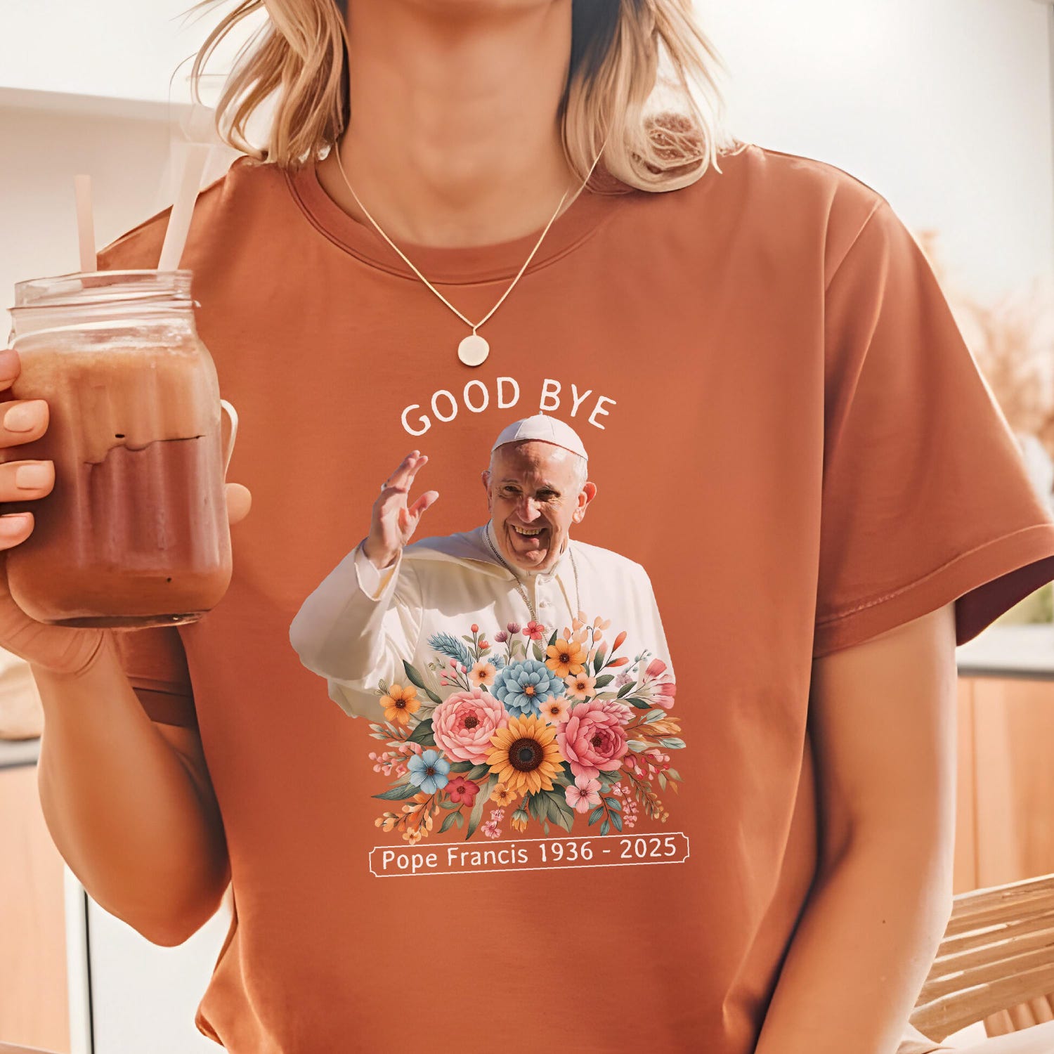Comfort Colors Good Bye Pope Francis Shirt, Vatican Catholic Tee, Religious Gift, God Bless Pope Francis T Shirt, Catholic Memorial Tees
