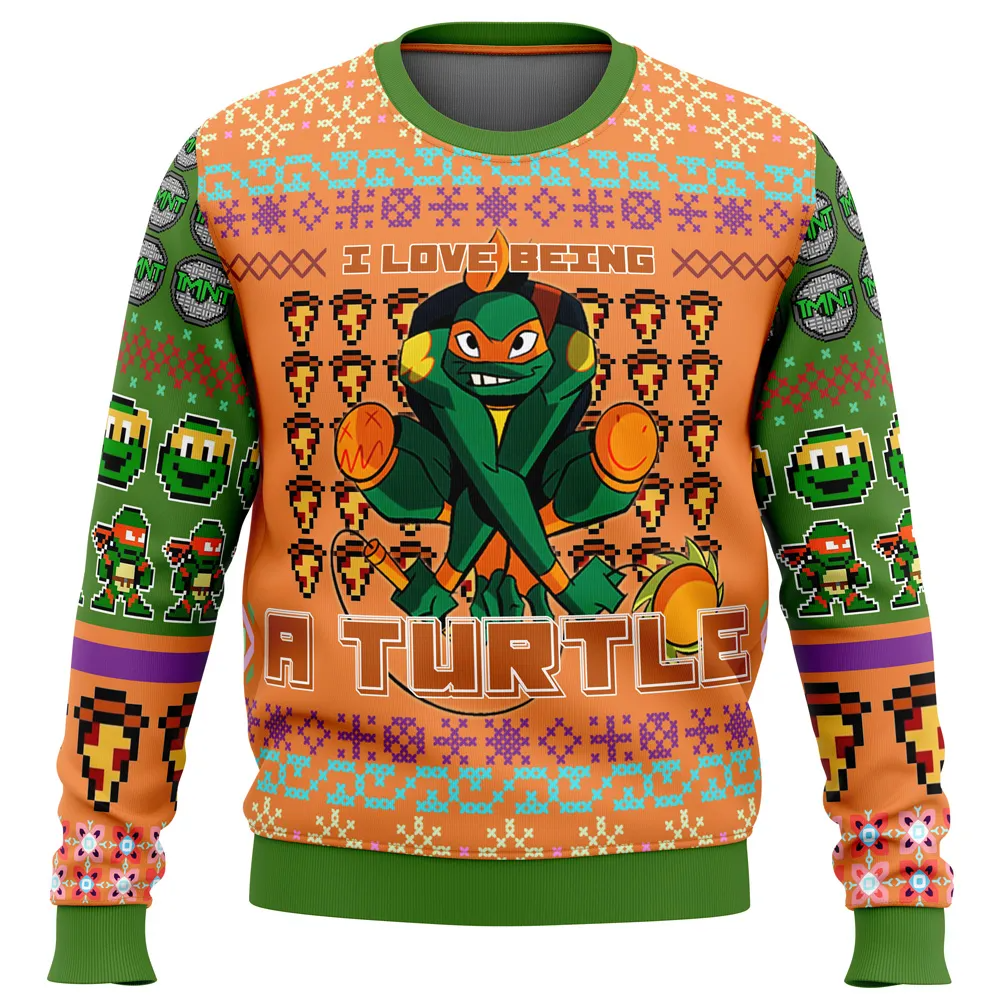 Michelangelo Rise of the Teenage Mutant Ninja Turtles Ugly Christmas Sweater