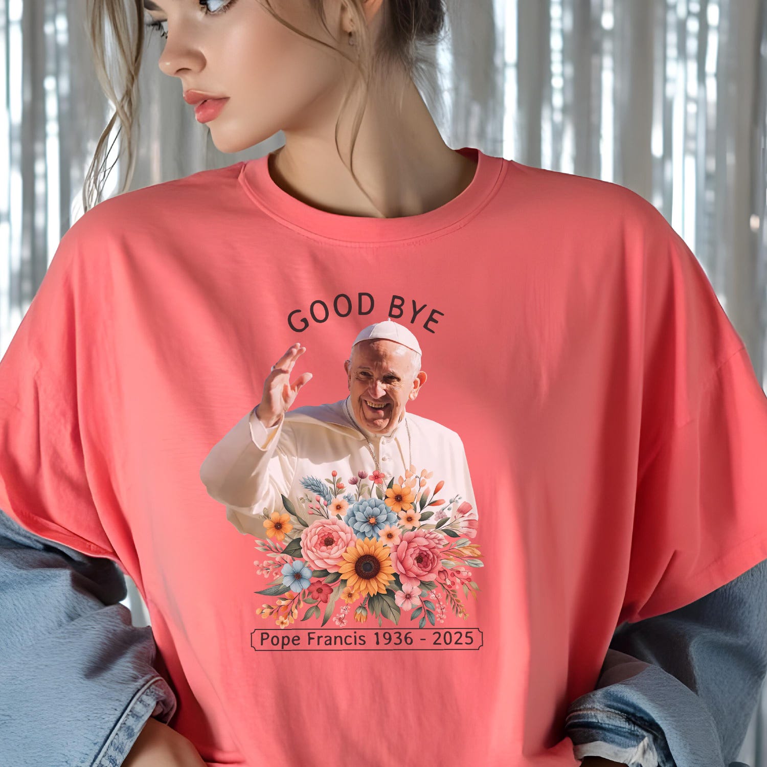 Comfort Colors Good Bye Pope Francis Shirt, Vatican Catholic Tee, Religious Gift, God Bless Pope Francis T Shirt, Catholic Memorial Tees