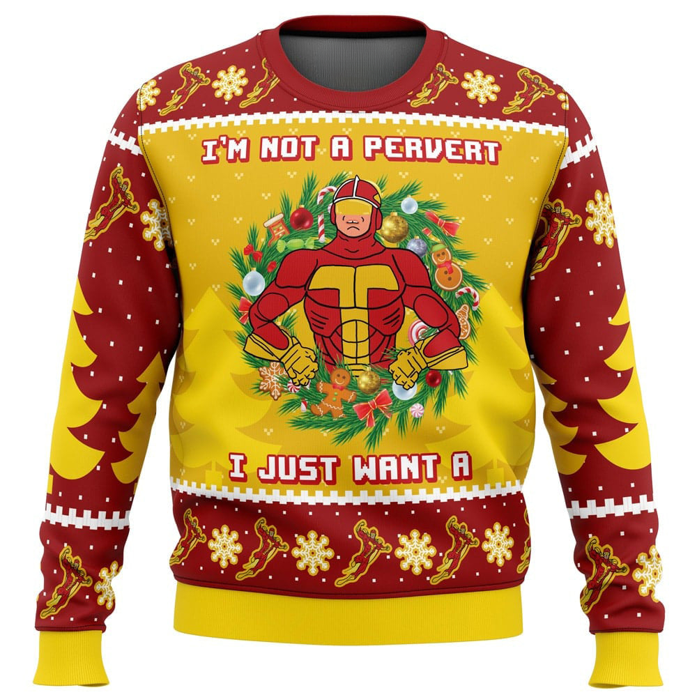 I'm not a pervert Turbo Man Ugly Christmas Sweater