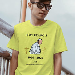 Pope Francis Commemorative T-Shirt, Vatican Catholic Tee, Religious Gift, Unisex Jersey Top, Christian Quote Shirt, Crucifix Graphic Apparel