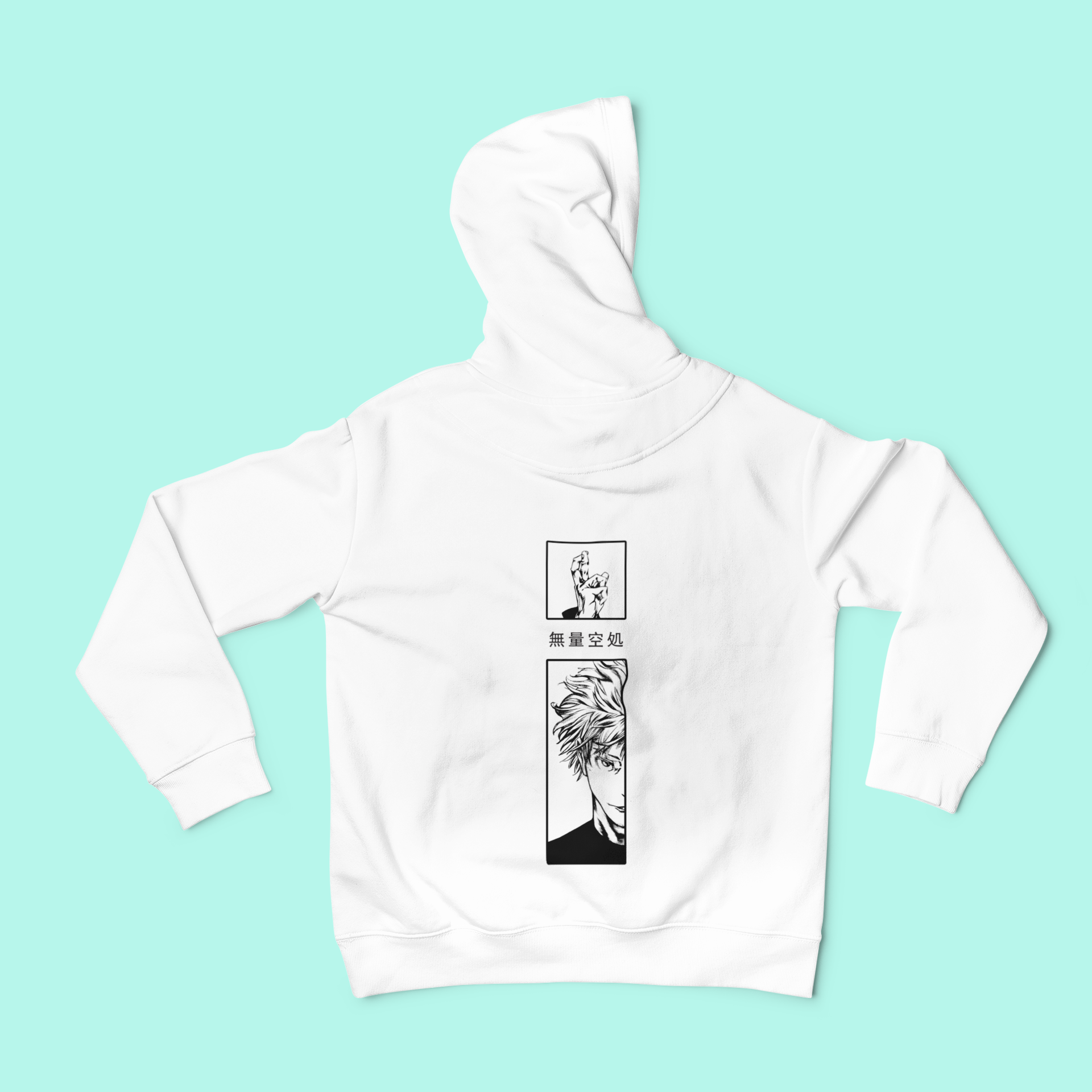 a white hoodie with a picture of a palm tree