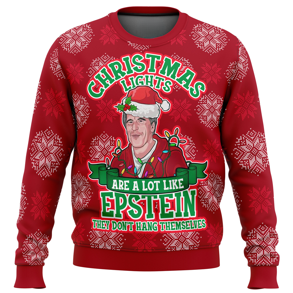 Xmas Lights Are Like Epstein Ugly Christmas Sweater