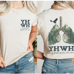 2 sided YHWH Lungs Christian Shirt, Every Breath Speak His Name T-Shirt, Faith Apparel Shirt, YHWH Lungs Shirts, Christian Shirts, Faith Tee