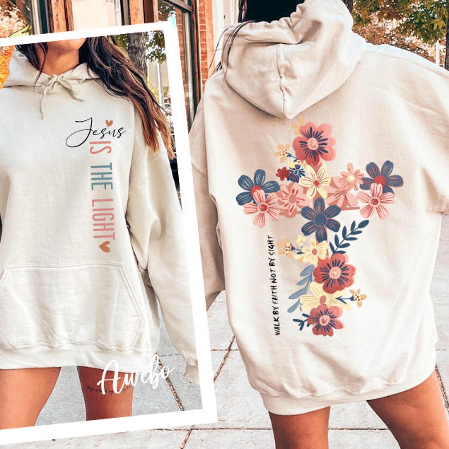 2 sided Jesus is the Light shirt, Floral Christian shirt, Motivational Quotes shirt, Bible Verse shirt, Floral Religious shirt, His Grace is Enough shirt