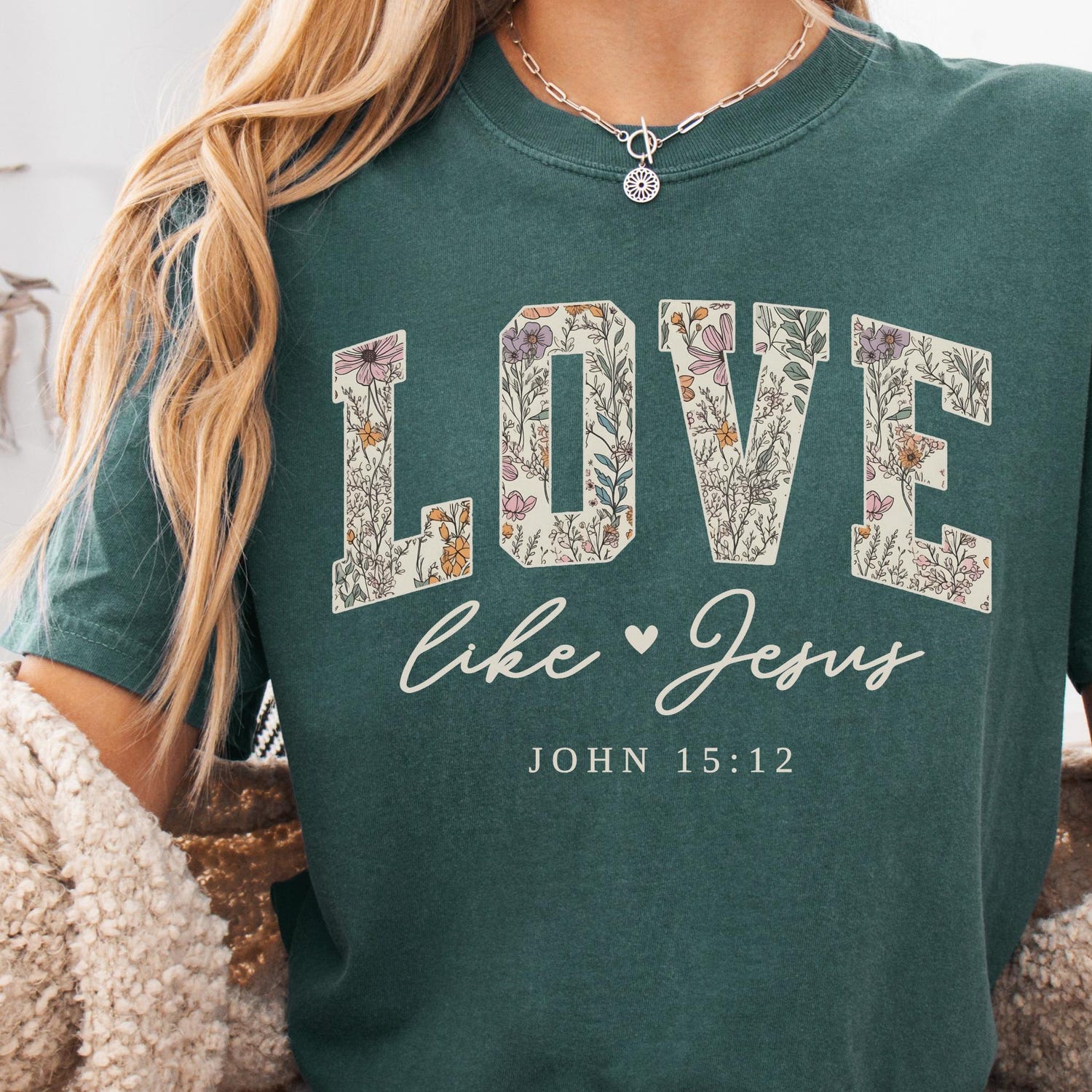 Bible verse Comfort Colors shirt, Cute Christian shirt for women