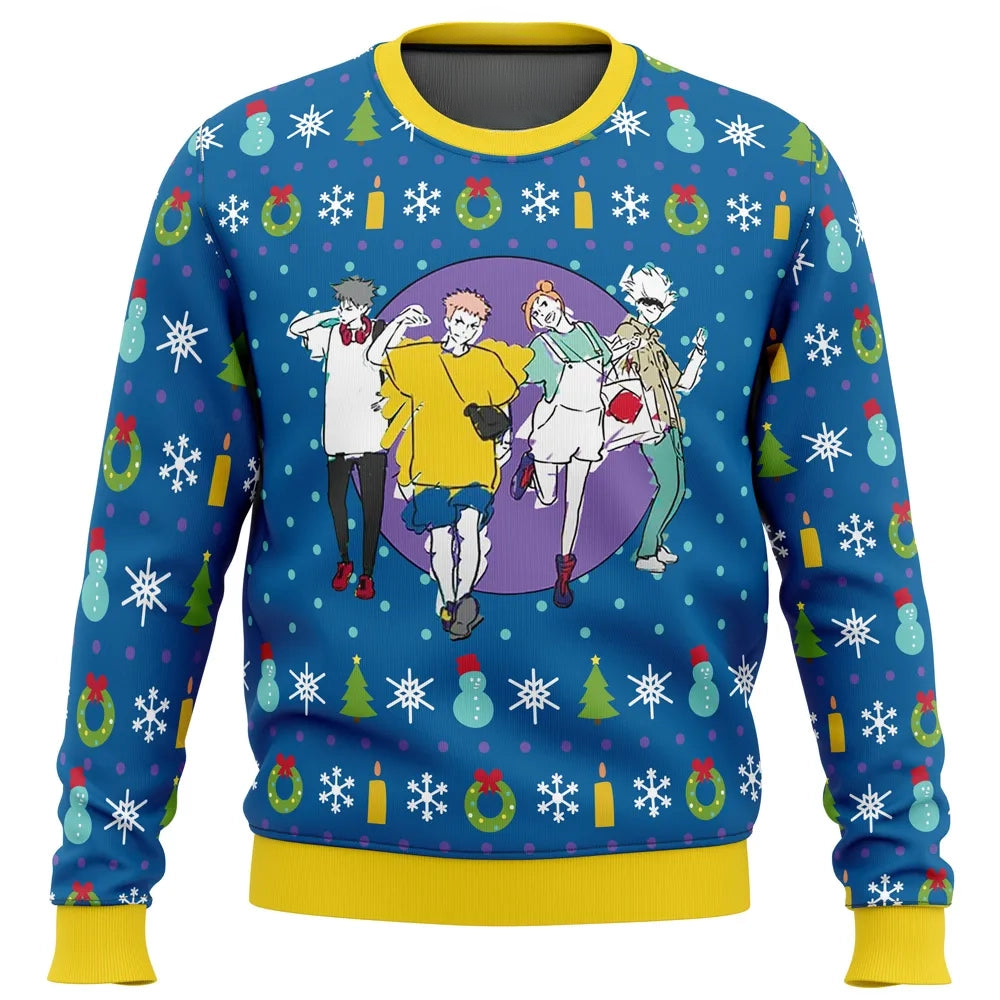 Fun Walk Jujutsu Kaisen Ugly Christmas Sweater