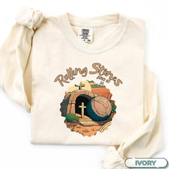 Comfort Colors�Rolling Stones T-Shirt, Trendy Easter Clothing, Jesus Christ Shirt, Gift For Christian, Faith-Based Graphic Tee, Gift For Her