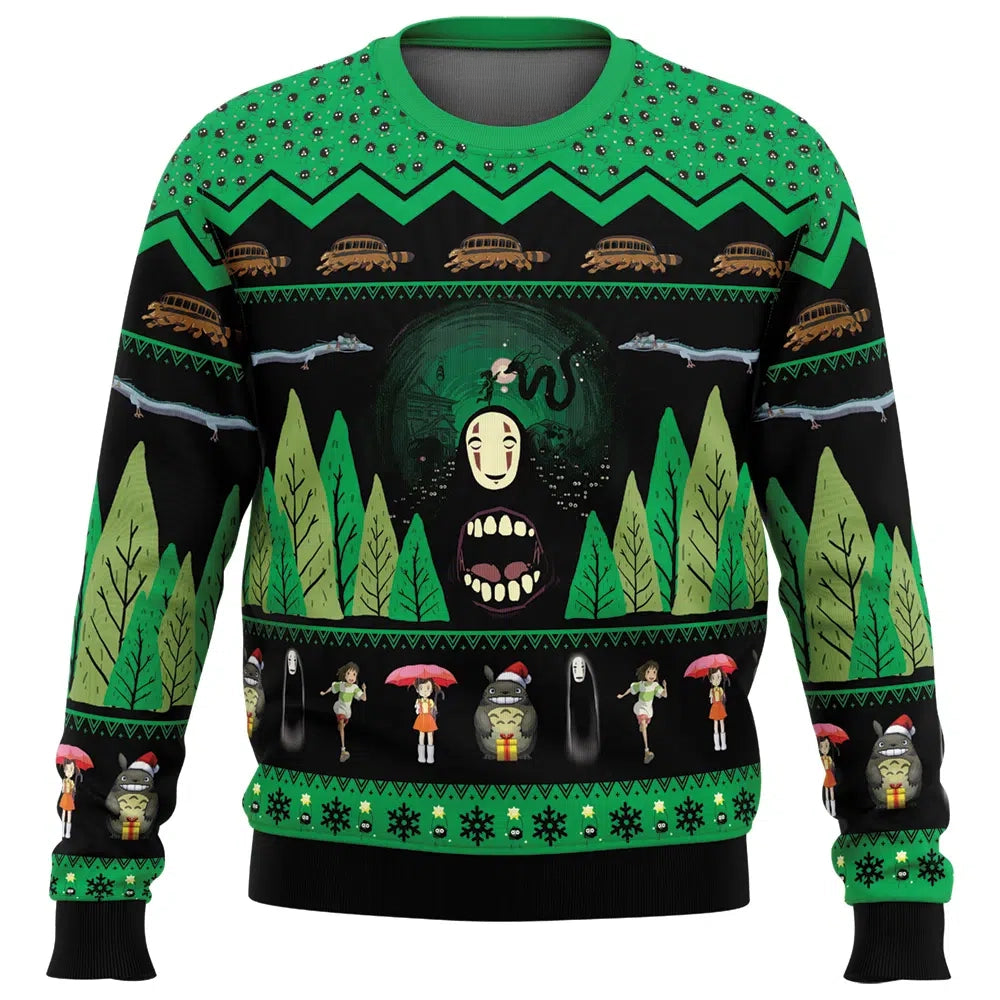 No Face Spirited Away Ugly Christmas Sweater