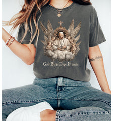 Comfort Colors� God Bless Pope Francis shirt, pope Francis T-shirt, Rest in Peace the Pope Shirt, RIP Pope Francis Shirt, Memorial Tribute T