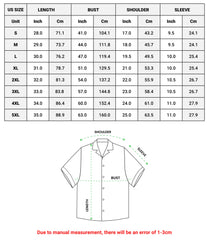 a size guide for a shirt with measurements