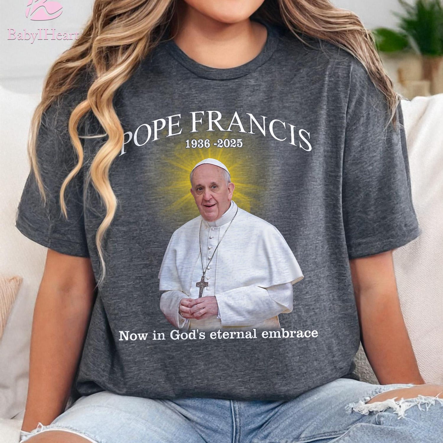 Memorial Pope Francis T-Shirt, Memorial 1936�2025 Tribute, Now in God�s Eternal Embrace Tee, Thank You Father Pope Francis Shirt