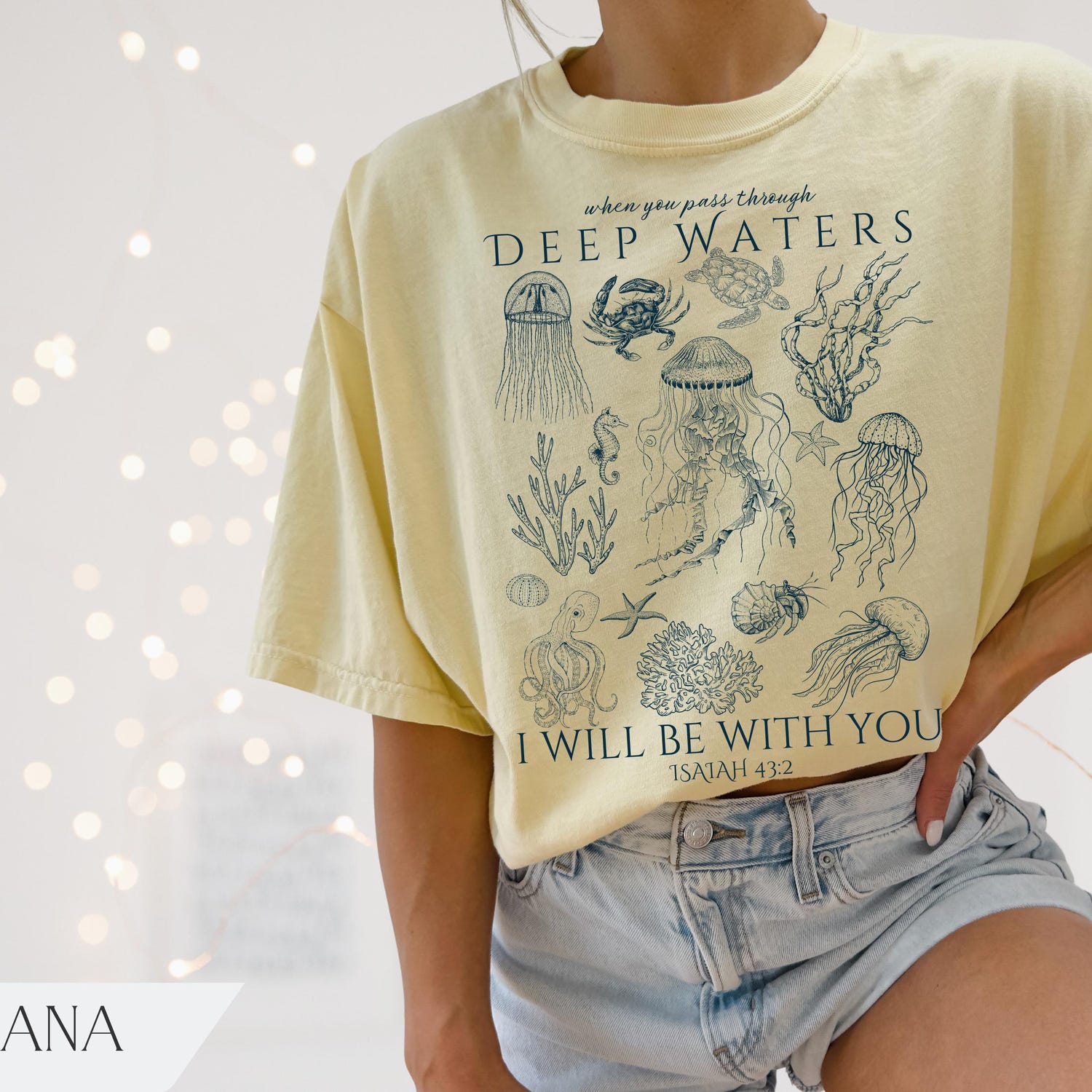 Christian Ocean Animal Shirt, Coastal Sea Life Tshirt, Trendy Beachy Oversized Scripture Tee, Jesus Bible Verse Shirt, Faith Apparel Gift