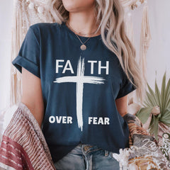 Faith Over Fear Shirt, Jesus Shirt, Religious Shirts, Faith Tshirt, Christian Apparel, Psalm 23:4, Christian Shirt, Bible Verse Tee