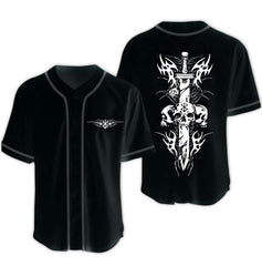 "Berserk Skull Death Metal" Baseball Jersey