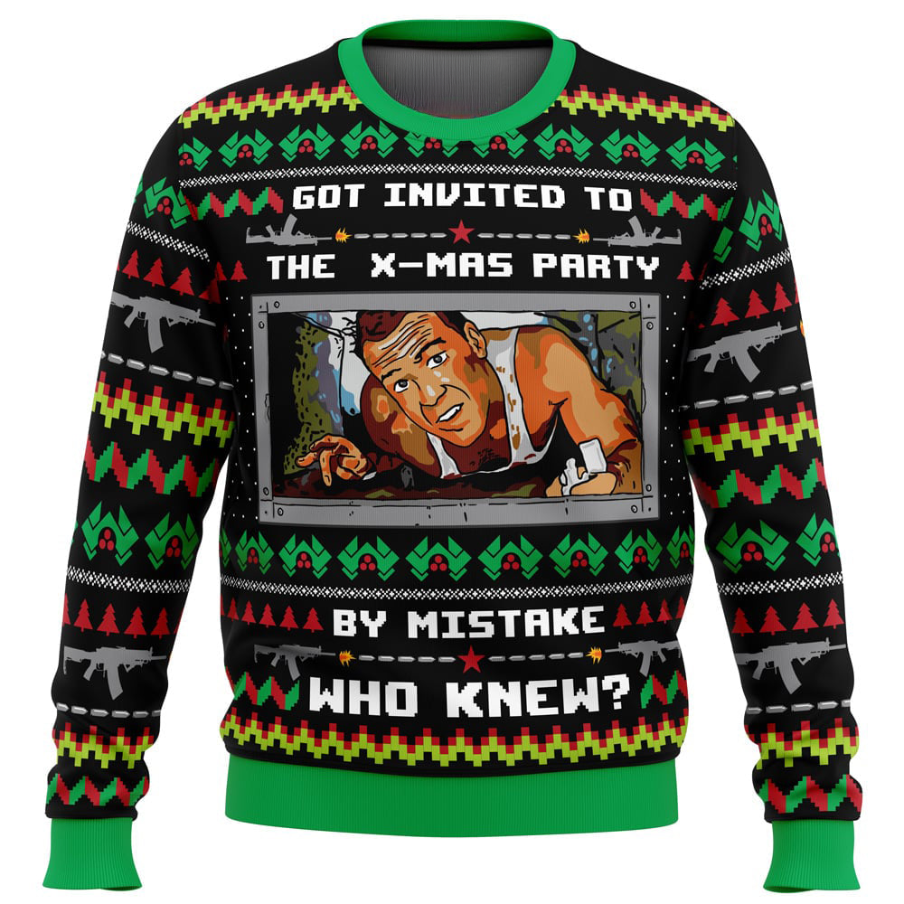 Got Invited to a Christmas Party Die Hard Ugly Christmas Sweater