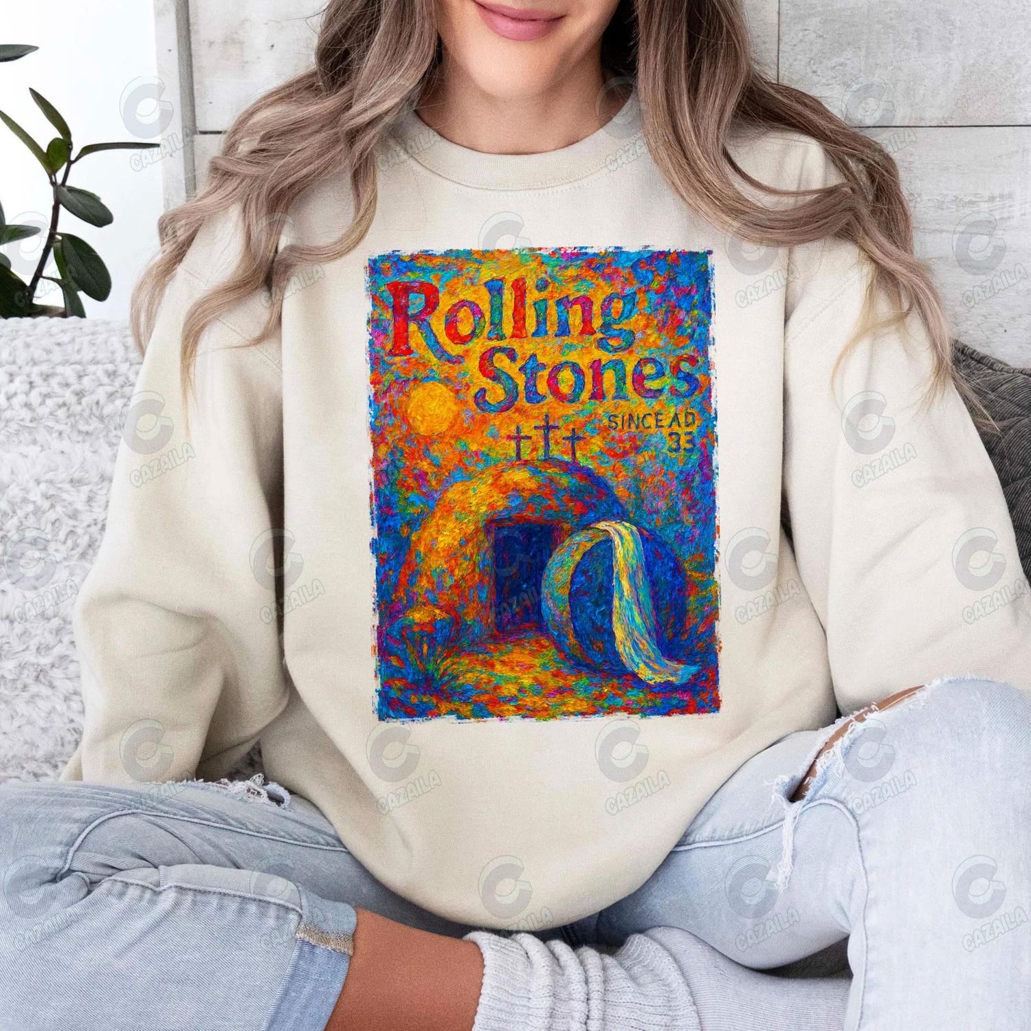 Rolling Stones shirt, Jesus Christian shirt, He Is Risen shirt, Easter Day shirt, Religion Stone, God apparel shirt