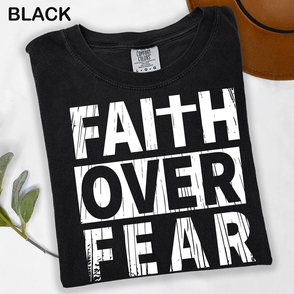 Faith Over Fear Shirt Men, Comfort Colors� Shirt for Men Women - Inspirational Tee, Religious Apparel, Christian Graphic Top, Positive Shirt