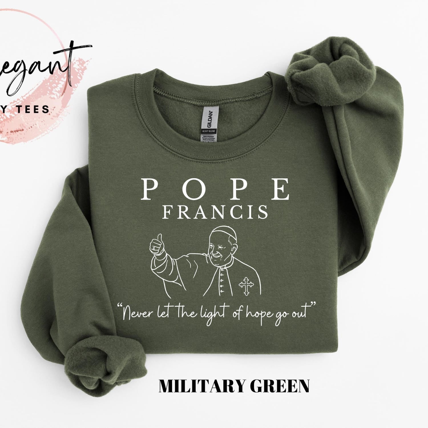 Never Let The Light of Hope Go Out Christian Shirt, Pope Francis Shirt, Catholic Shirt, Inspirational Shirt, Pope Francis Sweatshirt Gift