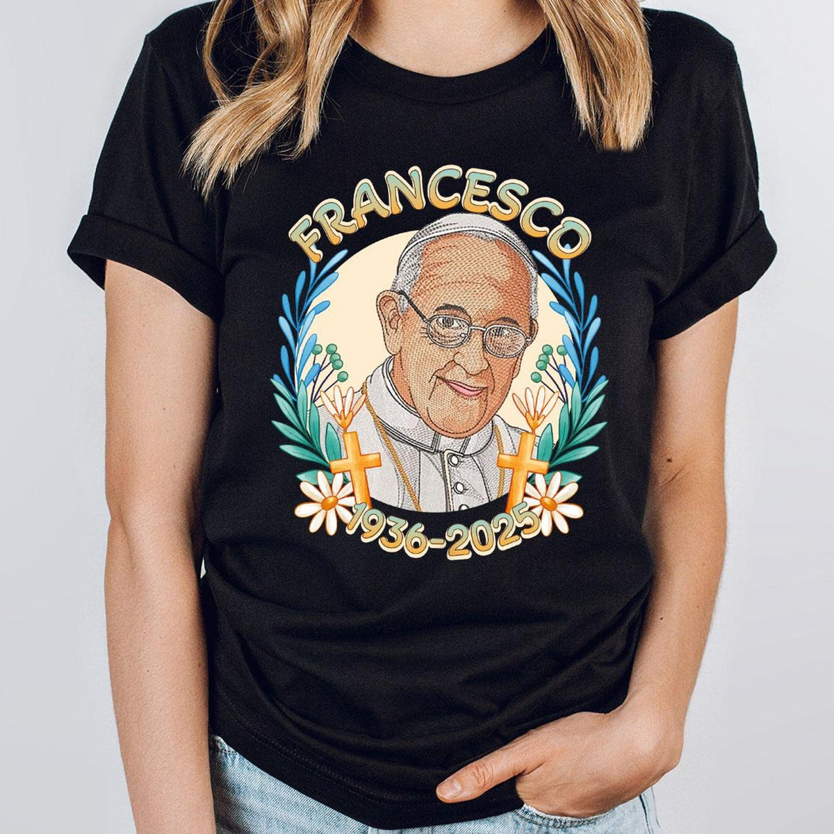 Pope Francis Memorial Shirt, RIP Francesco 1936-2025 T-Shirt, Catholic Tribute Shirt, Memory Pope Shirt, Religious Christian Shirt