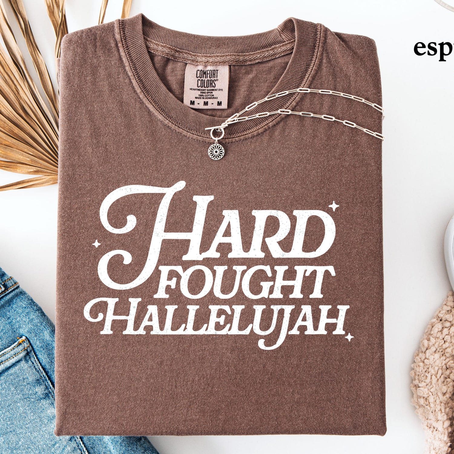 Comfort Color Shirts, Hard Fought Hallelujah Gift for Her, Retro Christian Gifts, Bible Verse Her Gifts, Religious Trendy Shirt Tees