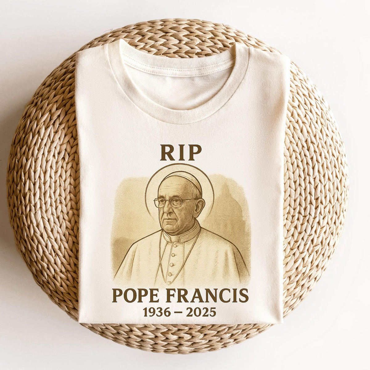 Pope Francis RIP Shirt, Catholic Memorial Tribute Tee, Christian Religious Grief Shirt, In Loving Memory 1936�2025 Gift