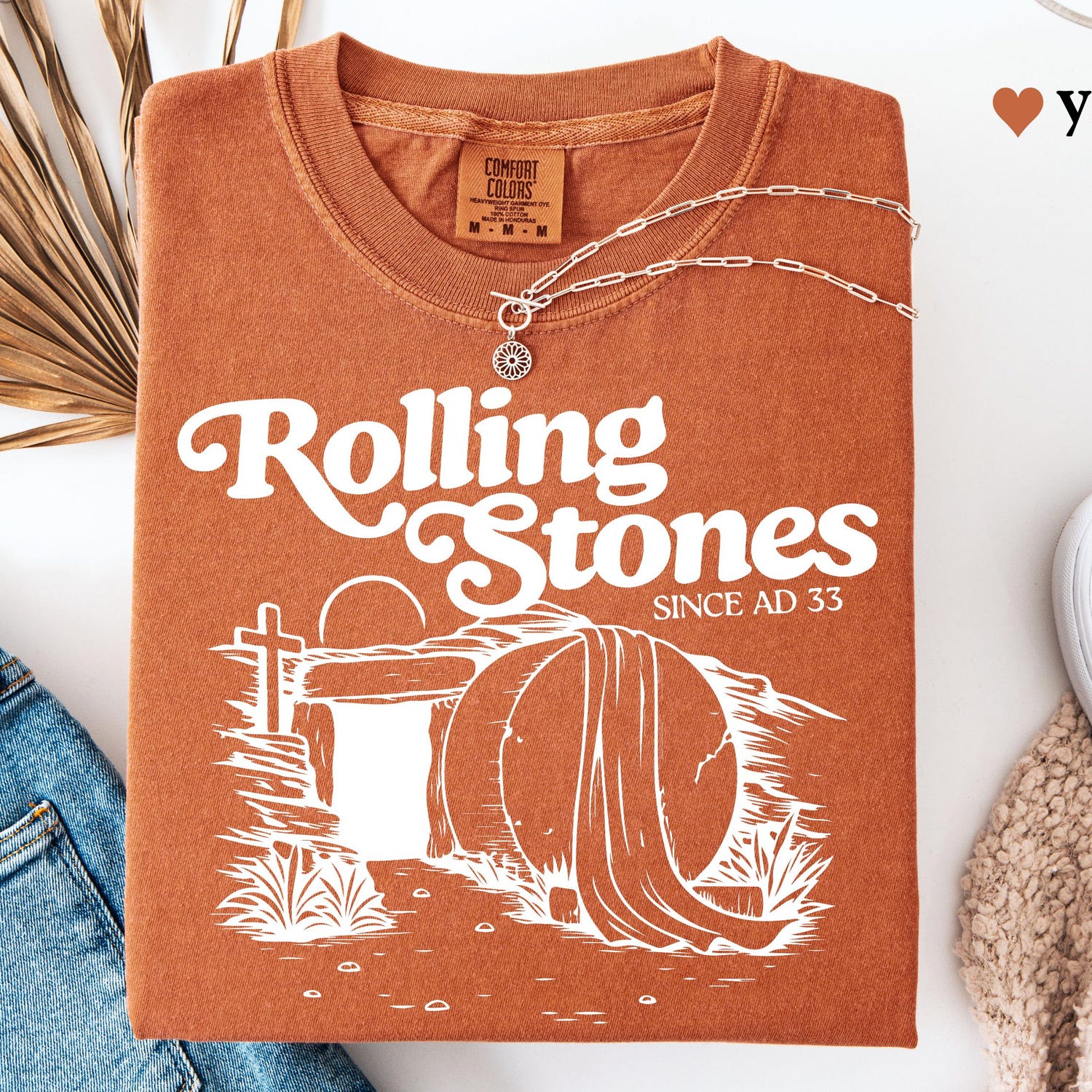 Comfort Color Shirts, Rolling Stones Gift for Her, Retro Christian Gifts, Bible Verse Her Gifts, Easter Religious Trendy Shirt Tees