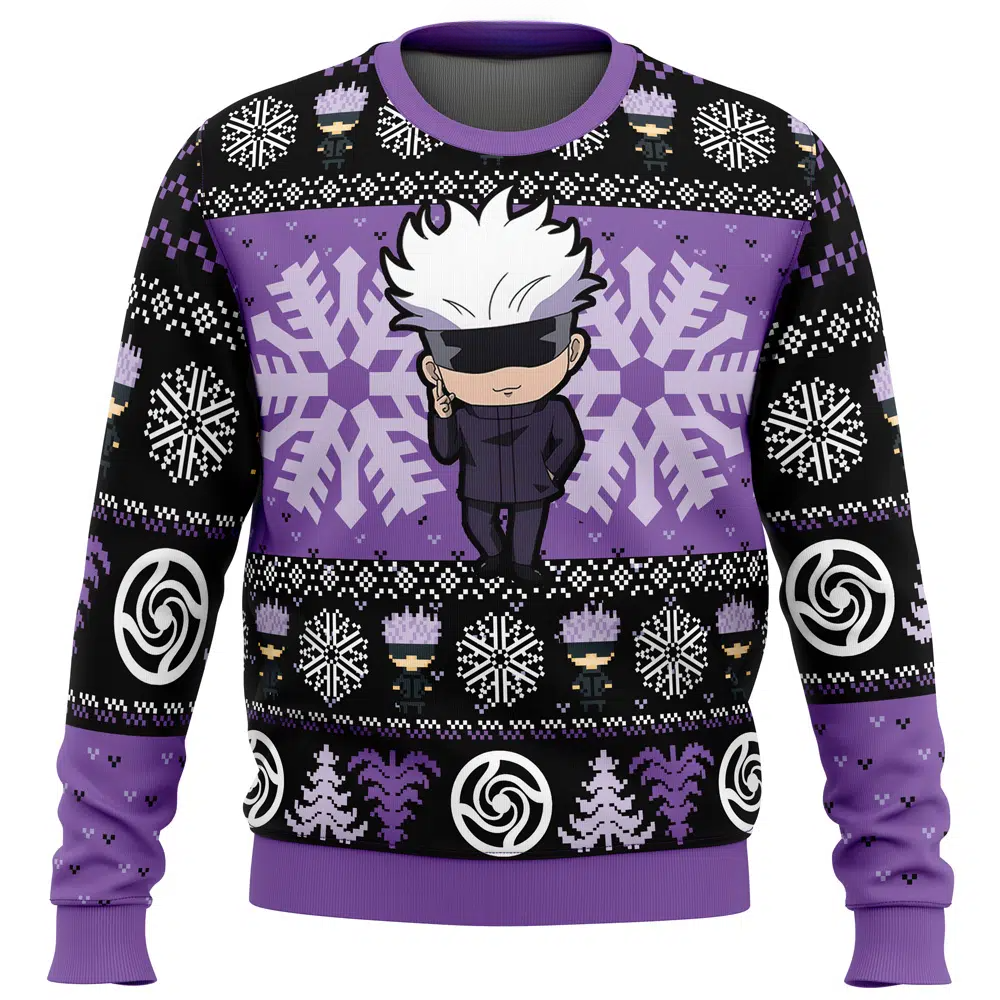 Chibi Satoru Gojo Jujutsu Kaisen Ugly Christmas Sweater