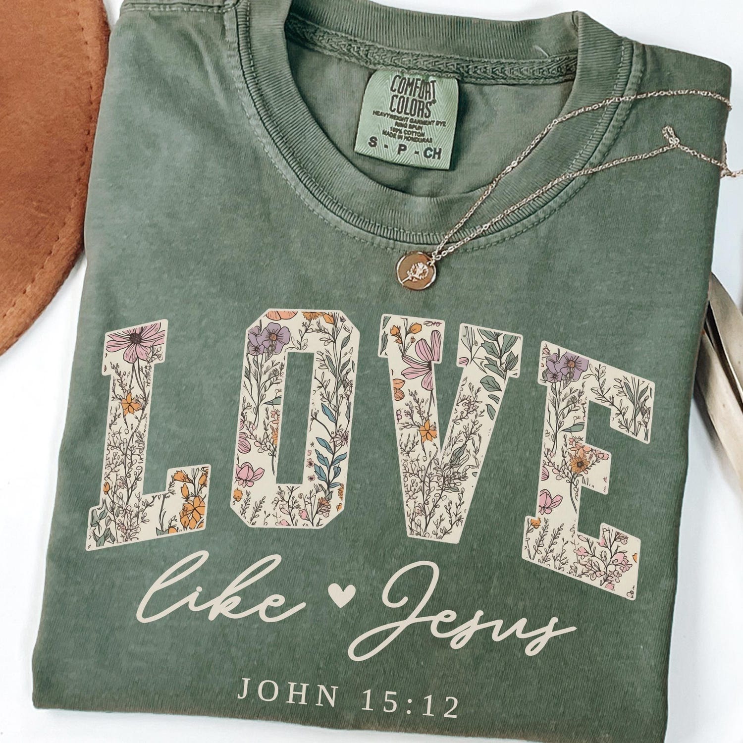 Bible verse Comfort Colors shirt, Cute Christian shirt for women