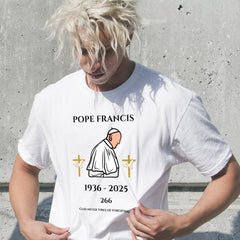 Pope Francis Commemorative T-Shirt, Vatican Catholic Tee, Religious Gift, Unisex Jersey Top, Christian Quote Shirt, Crucifix Graphic Apparel
