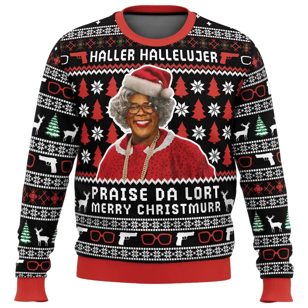 Haller Hallelujer Praise The Lort Merry Christmurr A Madea Christmas Ugly Christmas Sweater