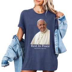 Pope Francis Shirt, Catholic T-Shirt, Faith Apparel, Religious Shirt, Christian Clothing, Modern Pope Design Shirt, RIP Papa Francis Shirt