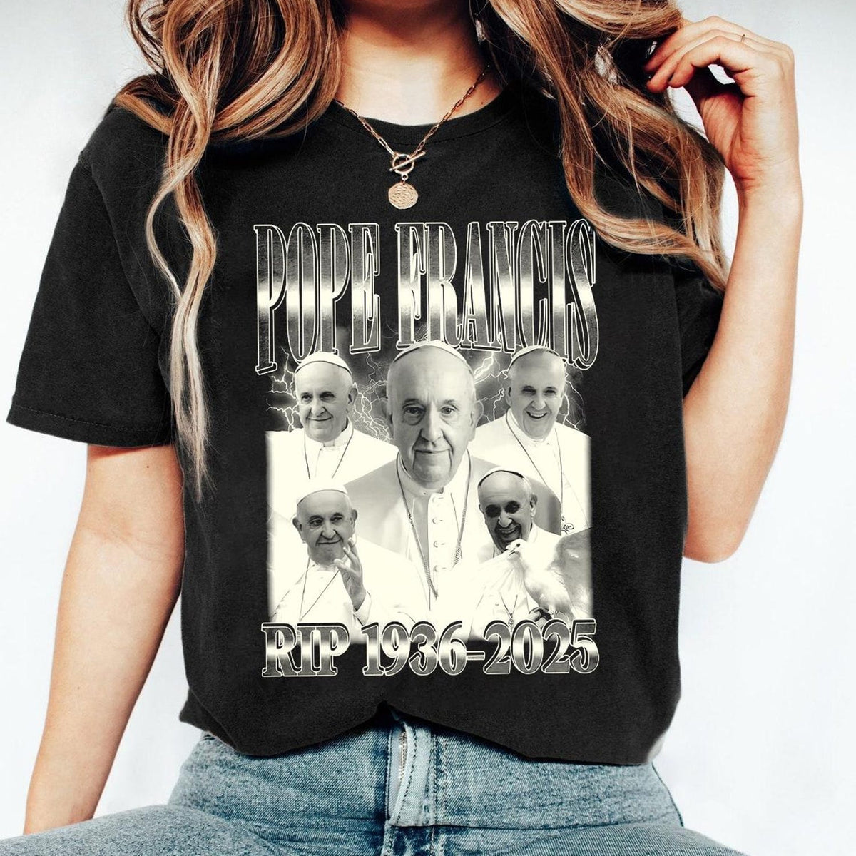 Vintage Pope Francis Bootleg Tshirt, Pope Francis Tee, God Bless Pope Francis, Memorial Pope Shirt, Catholic Christian Gift, Religious Gift