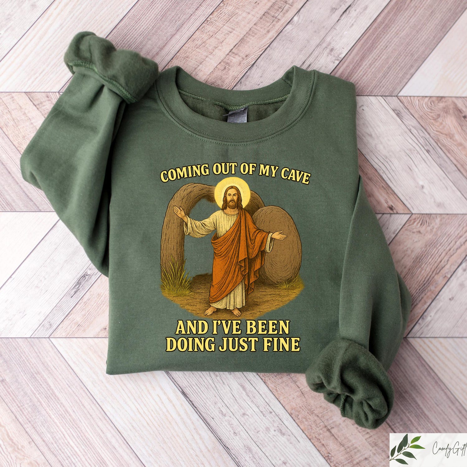 Jesus Coming Out Of My Cave And I've Been Doing Just Fine T-shirt, Christian Rolling Stones Sweatshirt, Faith Based Shirt, Jesus Lover Gift