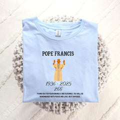 Pope Francis RIP Shirt, In Loving Memory 1936�2025 T-Shirt, Catholic Tribute Tee, Religious Memorial Shirt, Faith Crewneck, Catholic Shirt