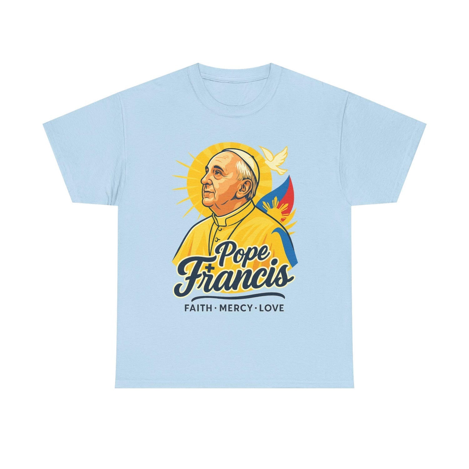 Pope Francis Inspirational Tee, Faith Mercy Love Shirt, Unisex Cotton T-Shirt for Spiritual Gifts, Religious Apparel, Catholic Merchandise