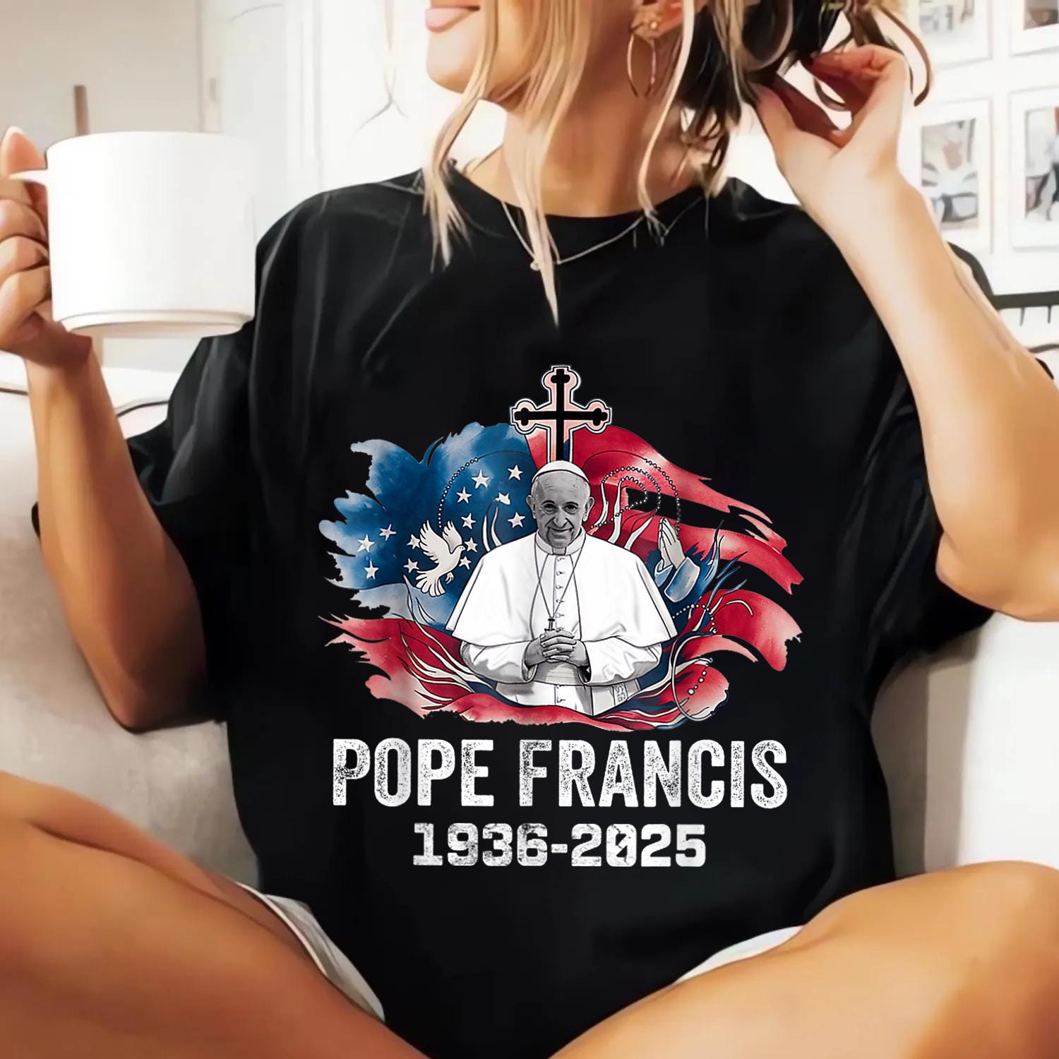 Pope Francis 1936�2025 Memorial Catholic Tribute Men Women Premium T-Shirt ,RIP Pope Francis Shirt
