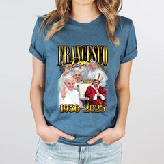 Pope Francis Memorial Shirt, RIP Pope Francis Shirt, Retro Bootleg Catholic Youth Shirt, Memory Christian Gift Shirt, Vintage Pope Shirt